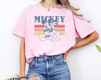 Vintage Mickey & Pluto T-Shirt: Retro Disney Friends Tee, Classic Cartoon Graphic Shirt, Disney Lovers Gift