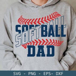 Softball Dad svg, Softball shirt design, gift for Dad, Softball team template svg, Gift idea for Father&#39;s Day, Retro Softball design