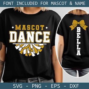 Dance svg png, Dance team template svg, Dance mom svg, pom pom svg, Dance svg cut files, file for cricut, Dance coach svg, Mascot dance svg