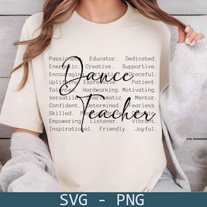 Dance Teacher Png Svg, Dance svg, Dance Teacher words svg, Dance Teacher shirt design, Gift for dance teacher, Dance sublimation, Dancer svg