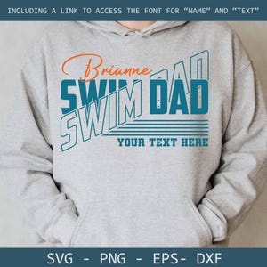 Swim Dad template svg, Swimming svg cut file, Swimmer svg, Gift for Swim Dad, Father&#39;s Day svg, Swimming png design, digital download
