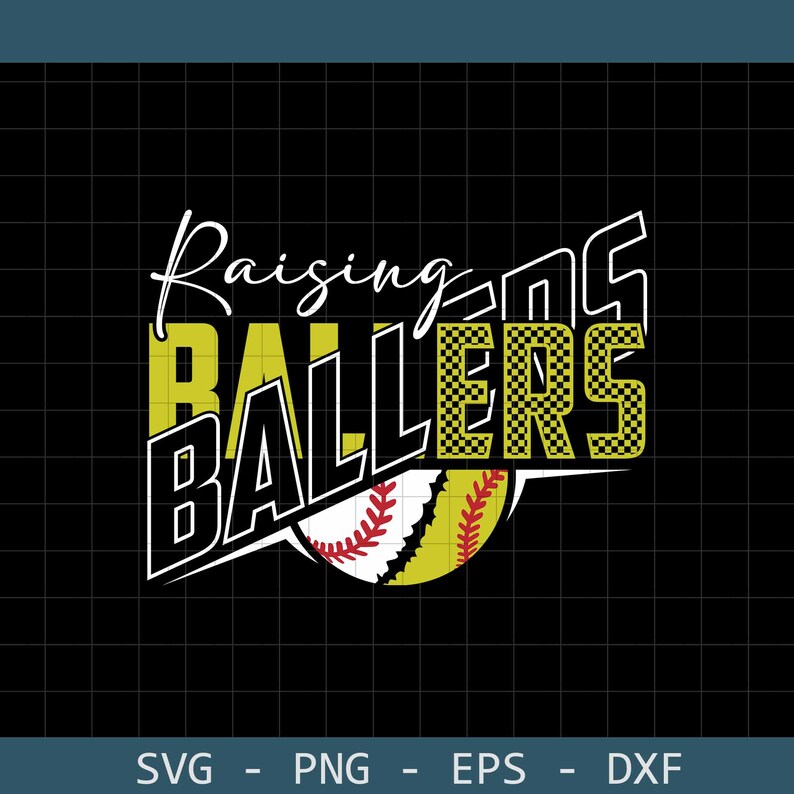 Raising Ballers PNG SVG, Baseball Softball Mom Dad Design, Family T ...