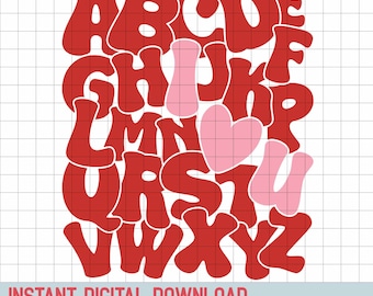 Teacher Alphabet Png Svg, Teacher Valentine Svg Png, Back to School Svg, Love Png Svg, First day of School, Retro Teacher, Valentine Svg Png