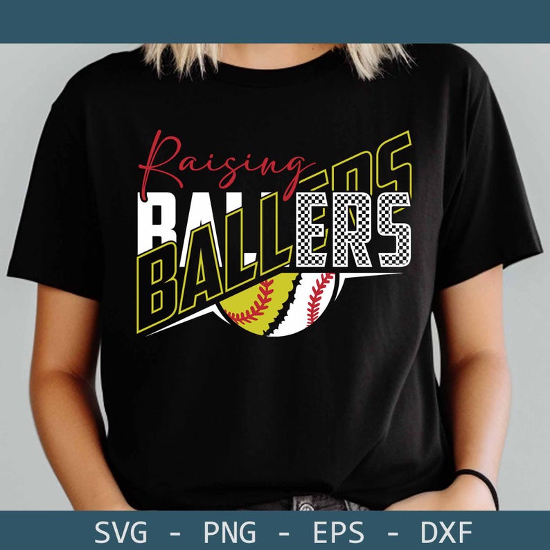 Raising Ballers PNG SVG, Baseball Softball Mom Dad Design, Family T ...
