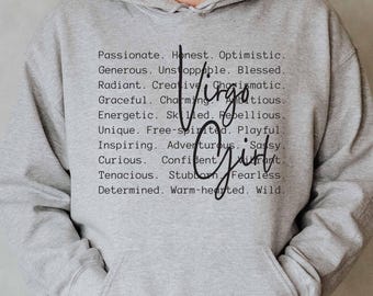 Virgo Girl Words, Zodiac Sign SVG PNG - Birthday Shirt Design, August Girl, September Girl (Digital Download)