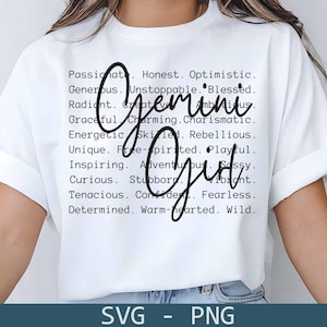 Gemini Girl Zodiac SVG PNG: Astrology Shirt Design (Digital Download)