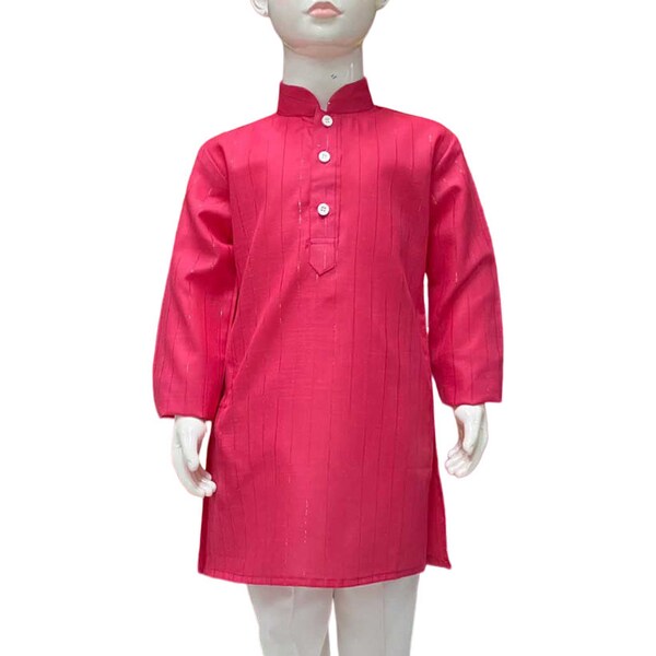 Boys - Kurta Pajama :- Cotton - Elegant Silver Thread work