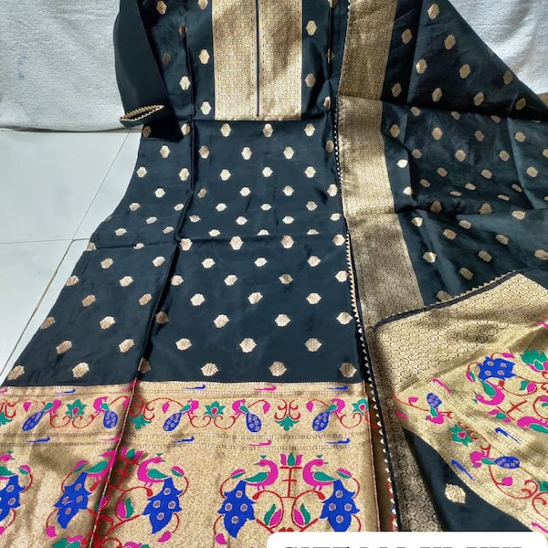 Women : Suit - Silk 2 piece - Suit and Duppata Matching