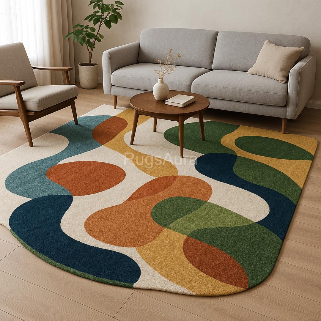Wool Rainbow Rug Hand-tufted Wool Rainbow River Rug: Colorful Kids Room Carpet - Etsy