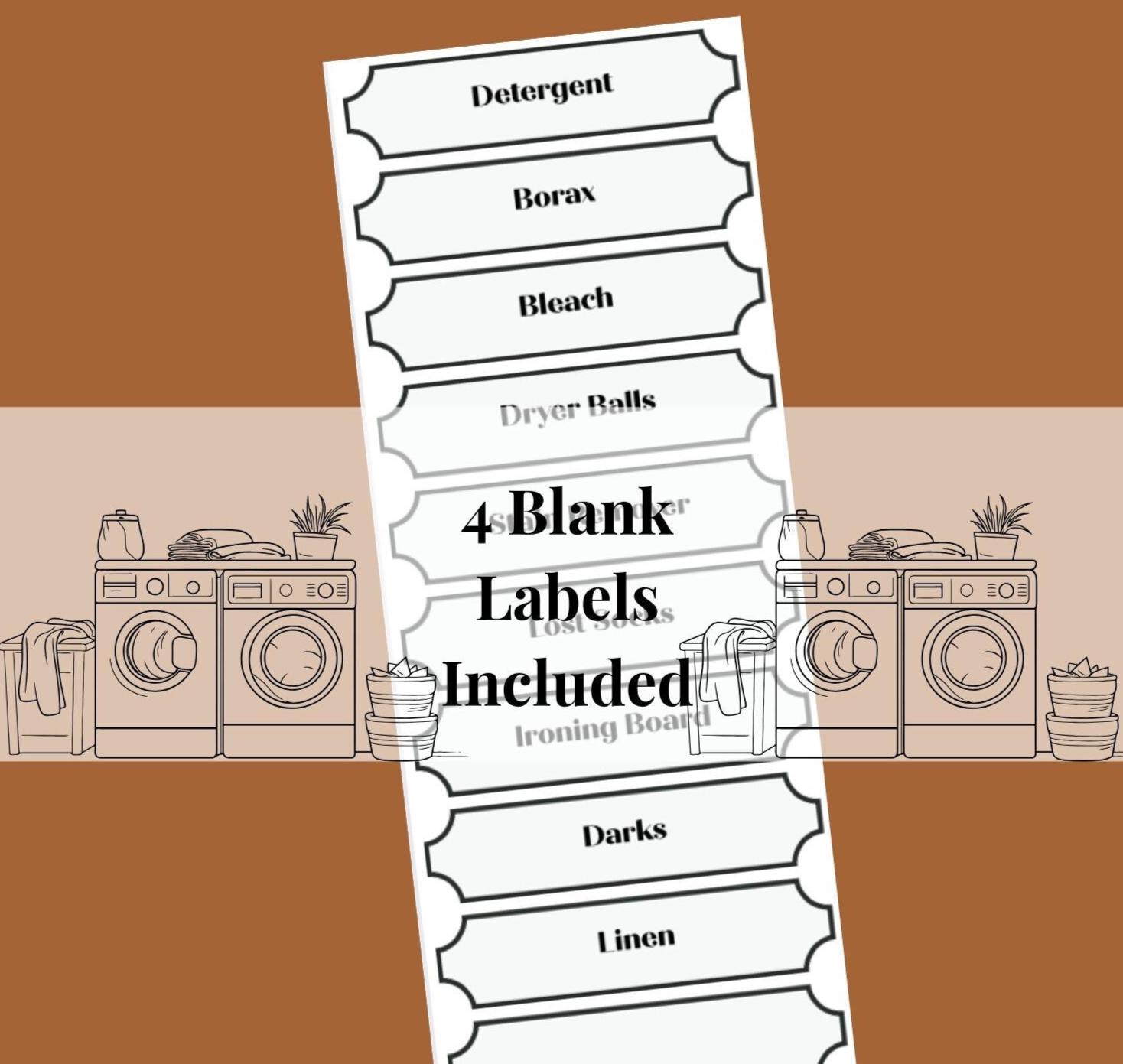 Laundry Background Label 40 Modern Aesthetic Printable Laundry Room Labels for Organization|pdf ...