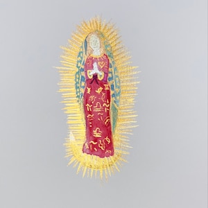 Our Lady of Guadalupe Mother Mary Metallic Watercolor Painting