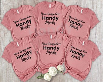 Bella Canvas 3001 Mauve Shirt Mockup: Group or Bridal (Digital Download)