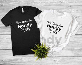 Maqueta Bella Canvas 3001: Camiseta de pareja en blanco y negro (Descarga digital)