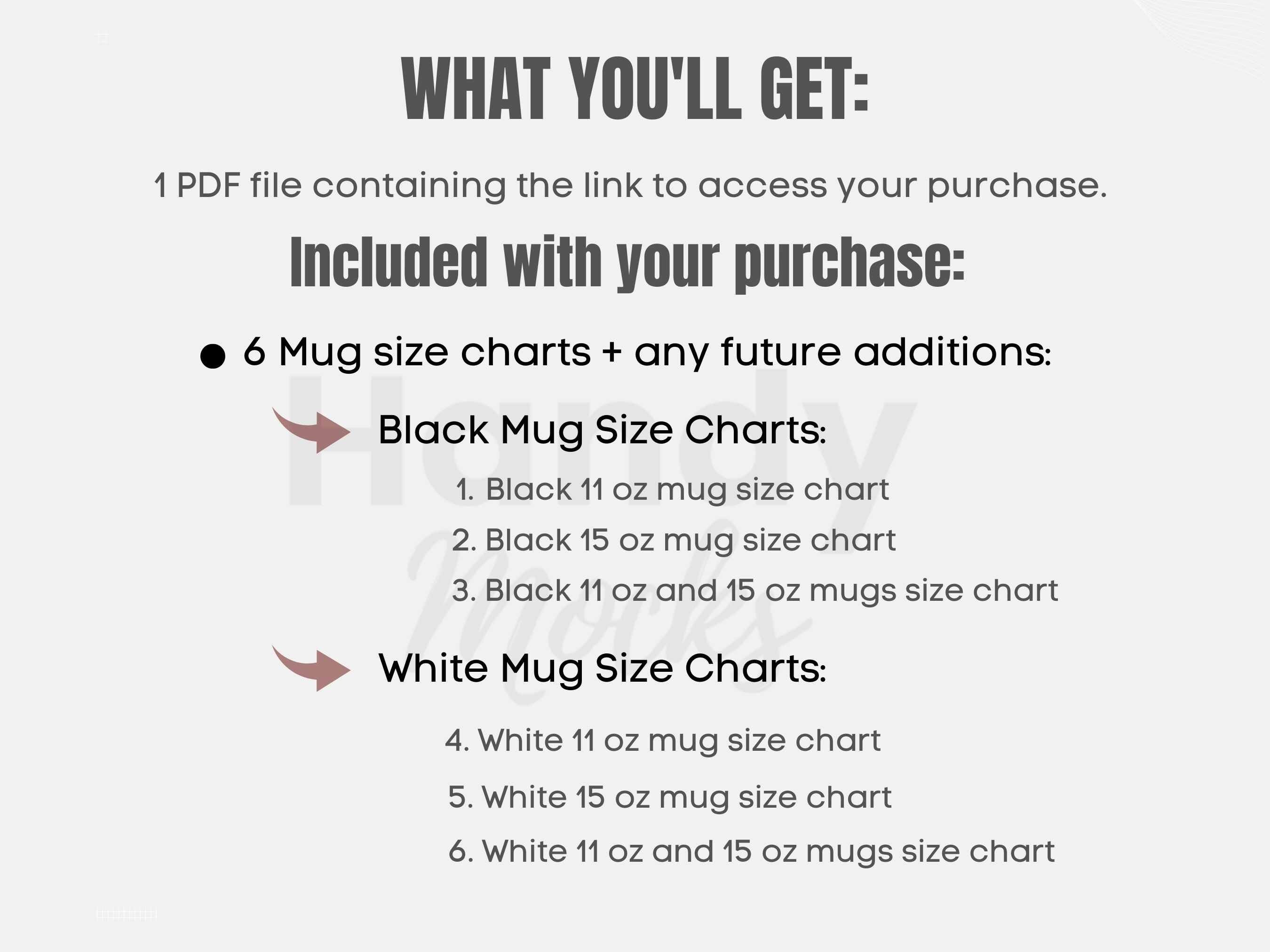 Ceramic Coffee Mug Size Chart Bundle Done for You 11oz and 15oz