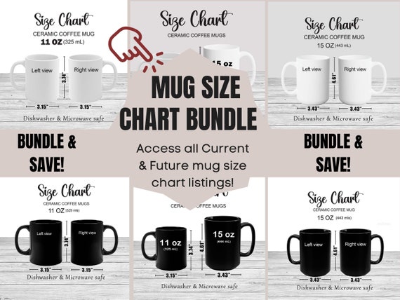 Mug Size Chart Latte Ceramic Mug Size Mockup Includes 4 Designs Printify Latte  Mug White Mug Information Mockup 12oz Mug Mockup -  Israel