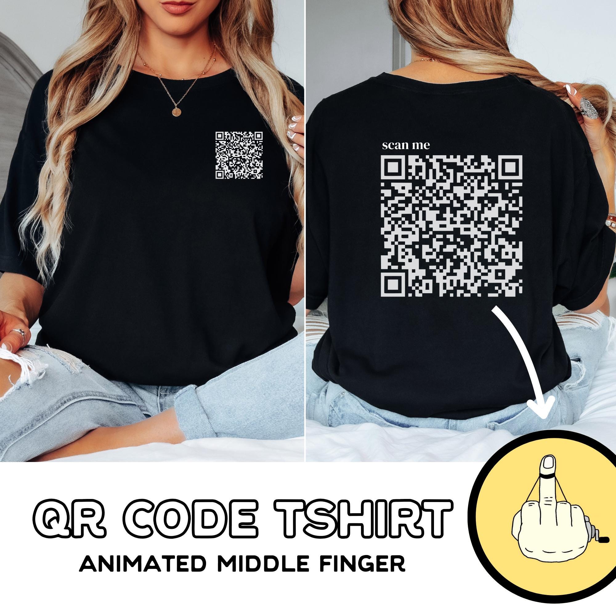 Middle Finger Qr Code Shirt - Etsy Canada for Middle Finger Qr Code Free Printable