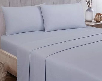 Vantona Flannelette Brushed Cotton Fitted, Flat Sheets & Pillowcase - Light Grey (Sold Separately)