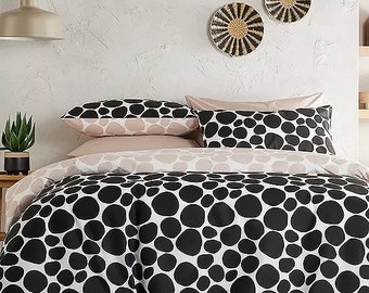 Ensemble housse de couette Essentials Mono Dots de Vantona - Noir