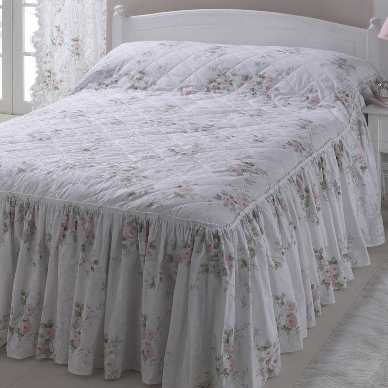 Vantona Country Charlotte Quilted Fitted Bedspread Pink imagem 1