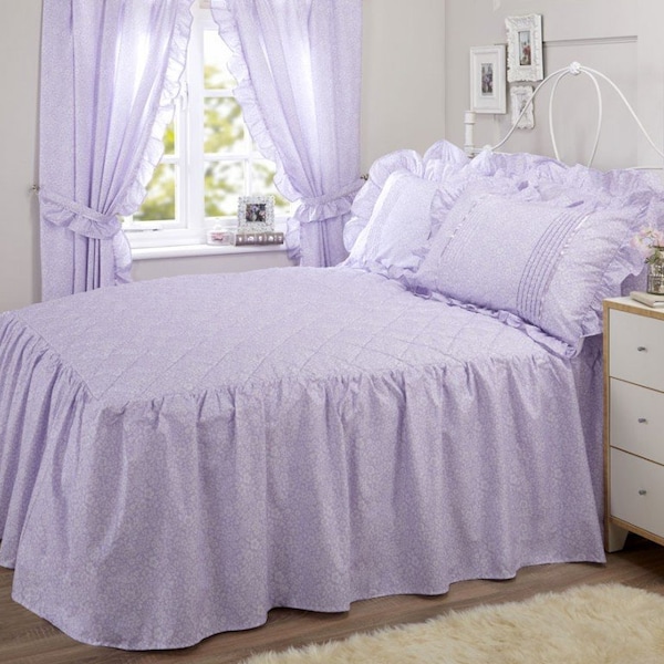 Vantona Country Monique Quilted Fitted Bedspread - Lilac