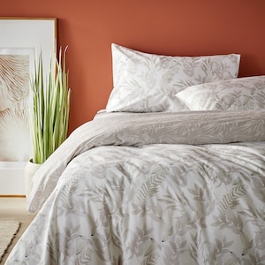 Vantona Essentials Range Serene Leaves Duvet Cover Set - Natural