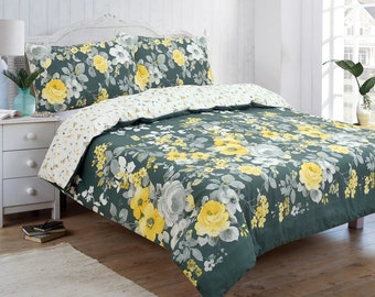 Vantona Home - Alma Floral Duvet Cover Set - Green Floral Bedding for your Home