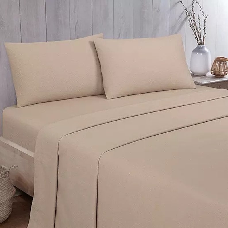 Vantona Flannelette Brushed Cotton Fitted, Flat Sheets & Pillowcase