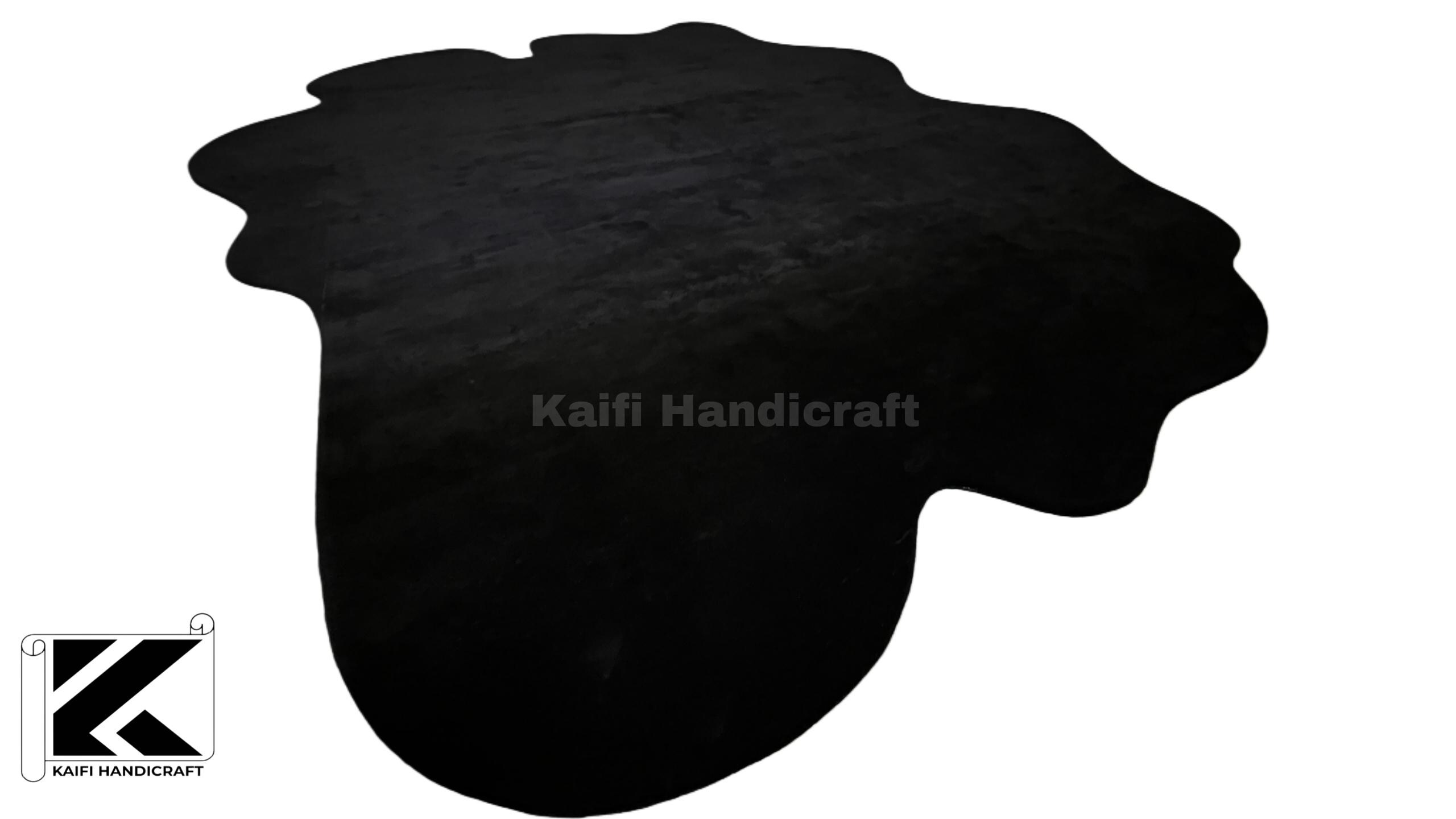 Solid Black Custom Hand Tufted Irregular Shape Large Area Rug 10x15 ...