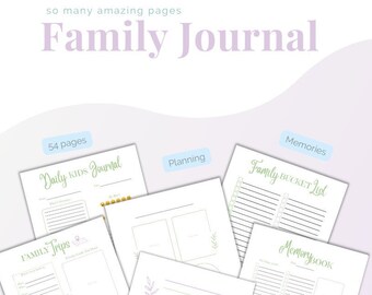 Printable Family Journal: Memory Keepsake Book (PDF Download)
