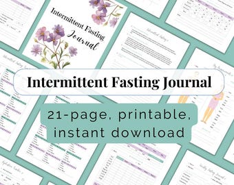 Intermittent Fasting Journal: 21-Page IF Tracker, Meal Planner (Digital Download PDF)