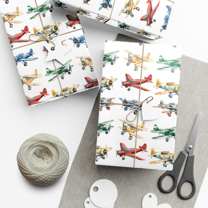 Vintage Airplane Wrapping Paper Etsy UK