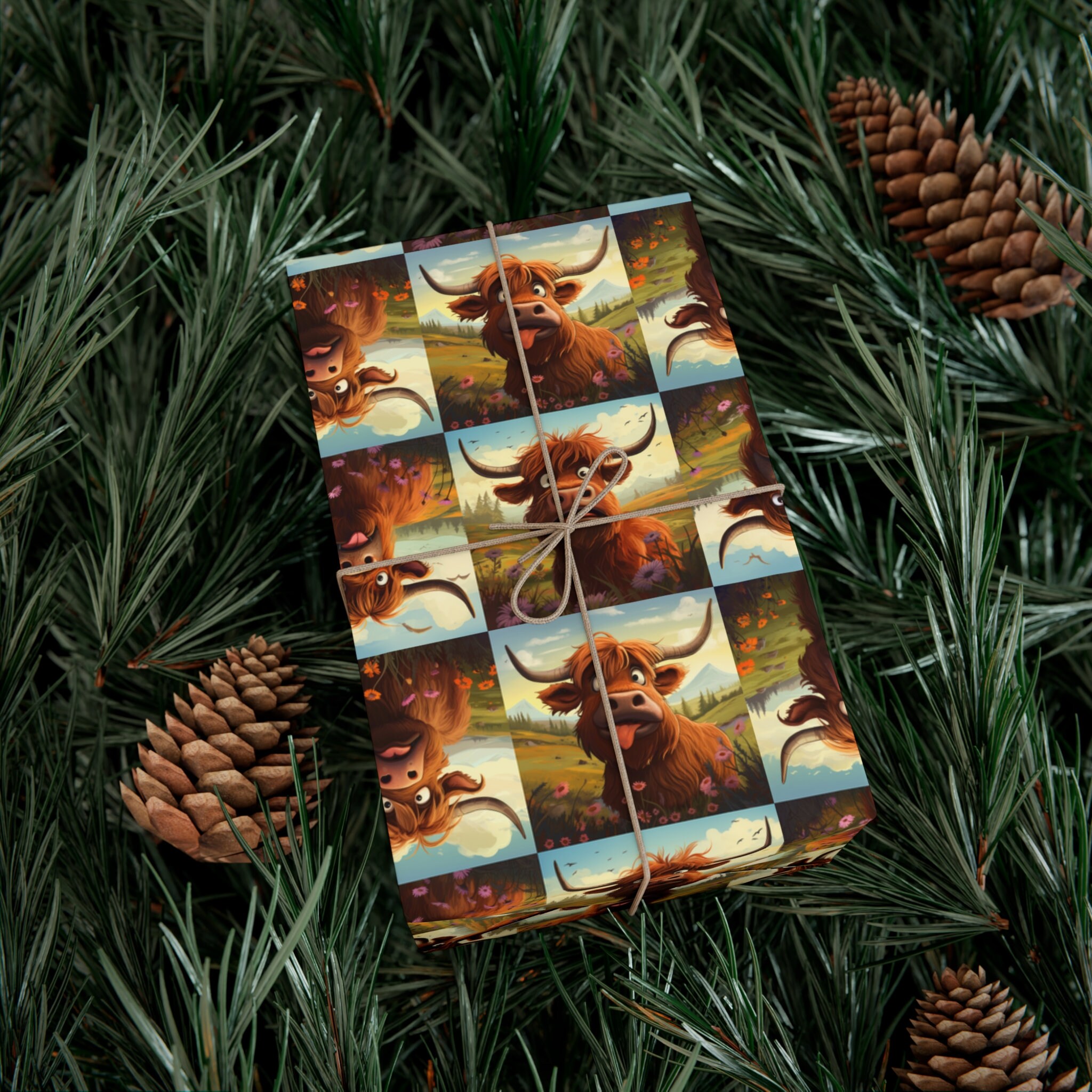 Highland Cow Wrapping Paper Funny Cow Giftwrap Etsy