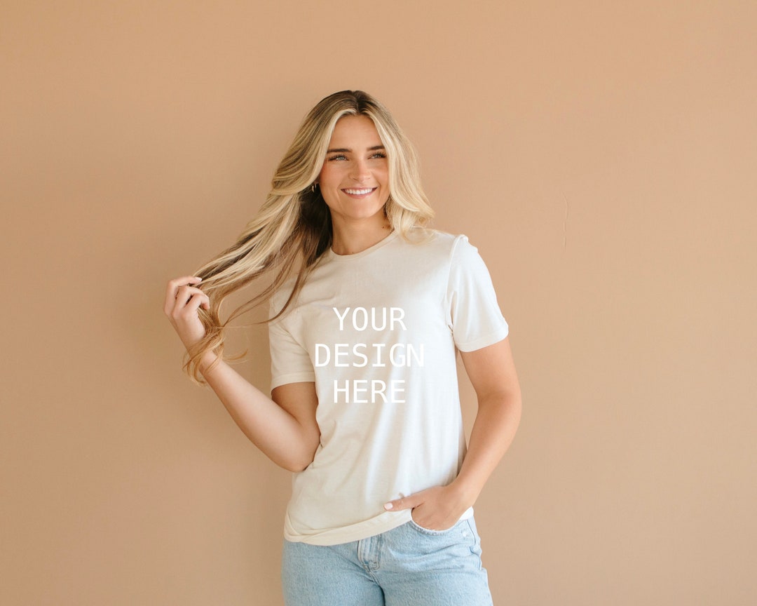 Bella Canvas 3001 Vintage White T-shirt Mockup, Bella Canvas Shirt ...