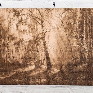 See the Forest and the Trees Canvas Art, Etched Wooden Wall Art, Etched Wooden Canvas and Stand
