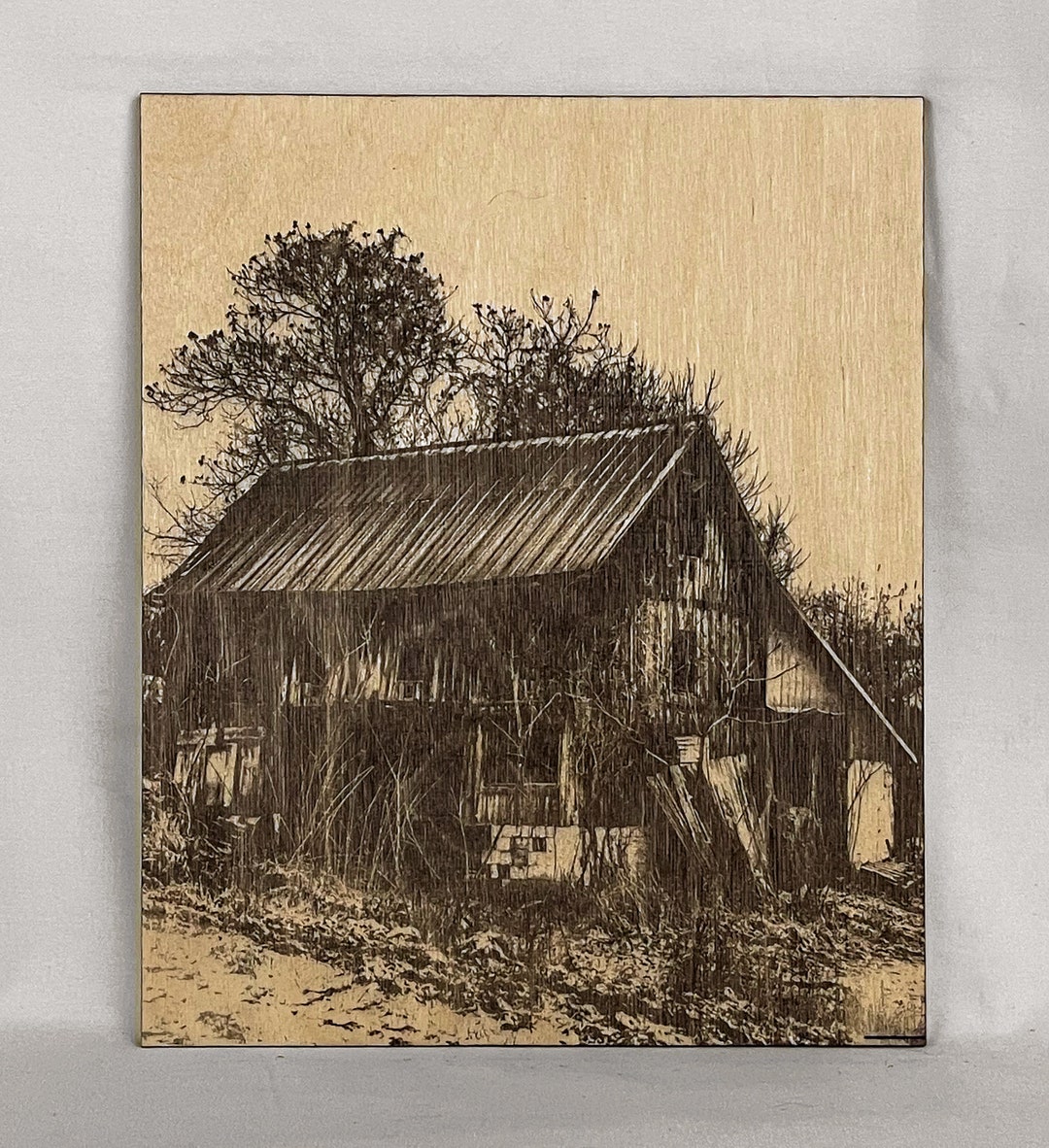 Time Etched Tale of an Old Barn Wooden Canvas Art Etched Etsy