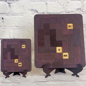 Wooden Infinity Daily Calendar Puzzle, Brain Teaser Puzzle, Gift Puzzle, Busy Puzzle, Challenging Calendar