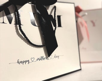 Pochette cadeau Fête des Mères avec ruban