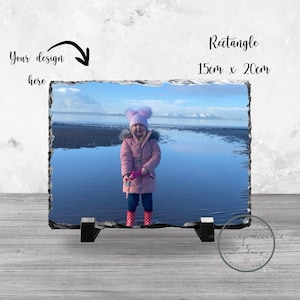 Personalised Photo Slate Gift - Custom Slate Photo Frame for Birthdays Anniversary Weddings & Christmas - Handmade Photo Stone Slate Plaque
