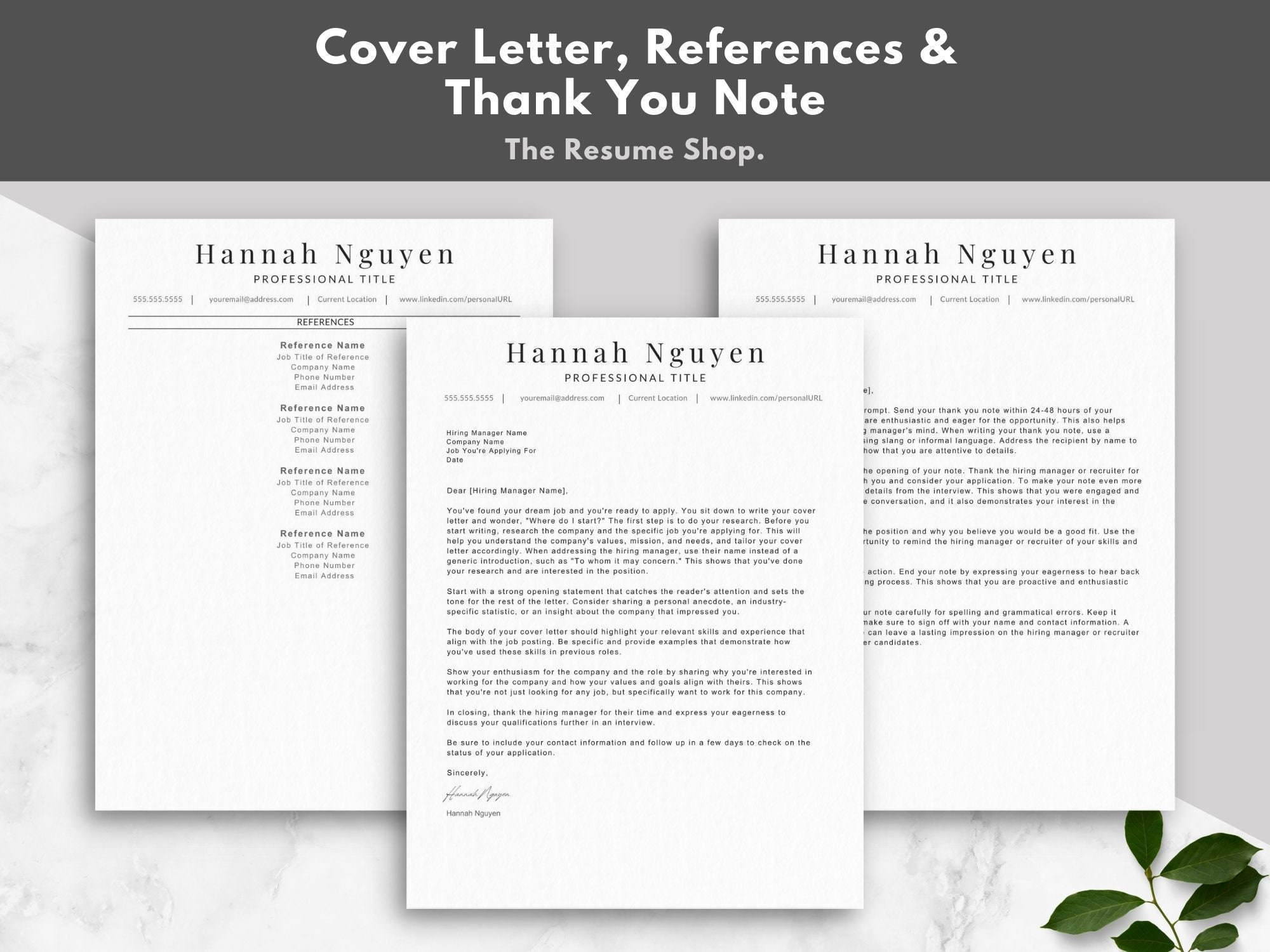 Modern Resume and Cover Letter Template ATS CV Template Resume Word ...