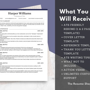 Modern Resume and Cover Letter Template ATS CV Template Resume Word ...