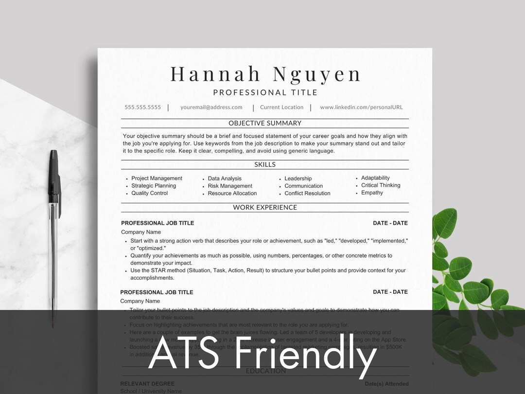 Modern Resume and Cover Letter Template ATS CV Template Resume Word ...