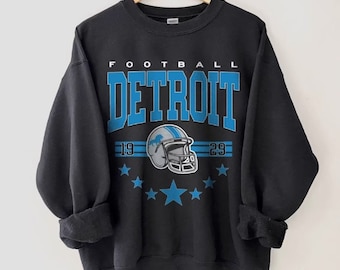 Vintage Detroit Football Sweatshirt, Vintage Style Detroit Football Crewneck, Sun day Football shirt, Detroit Football Hoodie Fan Gifts