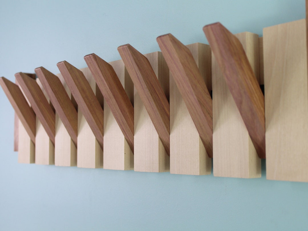 Wall Coat Rack With 48 Hooks Flip Down Wall Coat Rack Coat Etsy