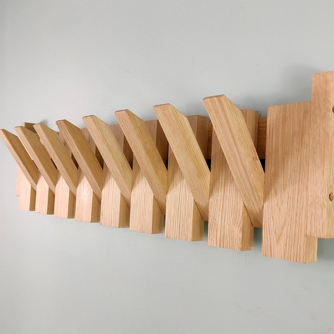 Wall Coat Rack, Flip Down Wall Coat Rack, Coat Rack Wall Mount, Wooden