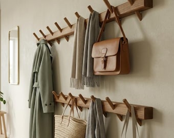 Kapstok/handgemaakte massief houten wandkapstok/eiken halorganizer