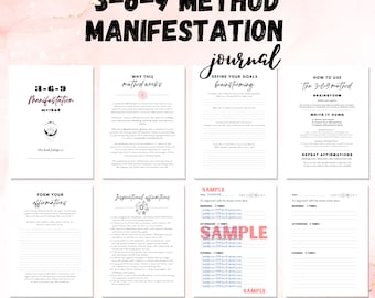 369 Manifestation Method |  369 Manifestation Printable Journal | Law of Attraction Guide |  PDF printable guide law of attraction