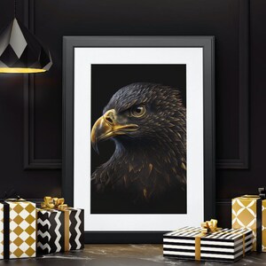 Black and gold eagle #1 | AI art | AI generated | Digital art | Printable | Digital download | Wall art