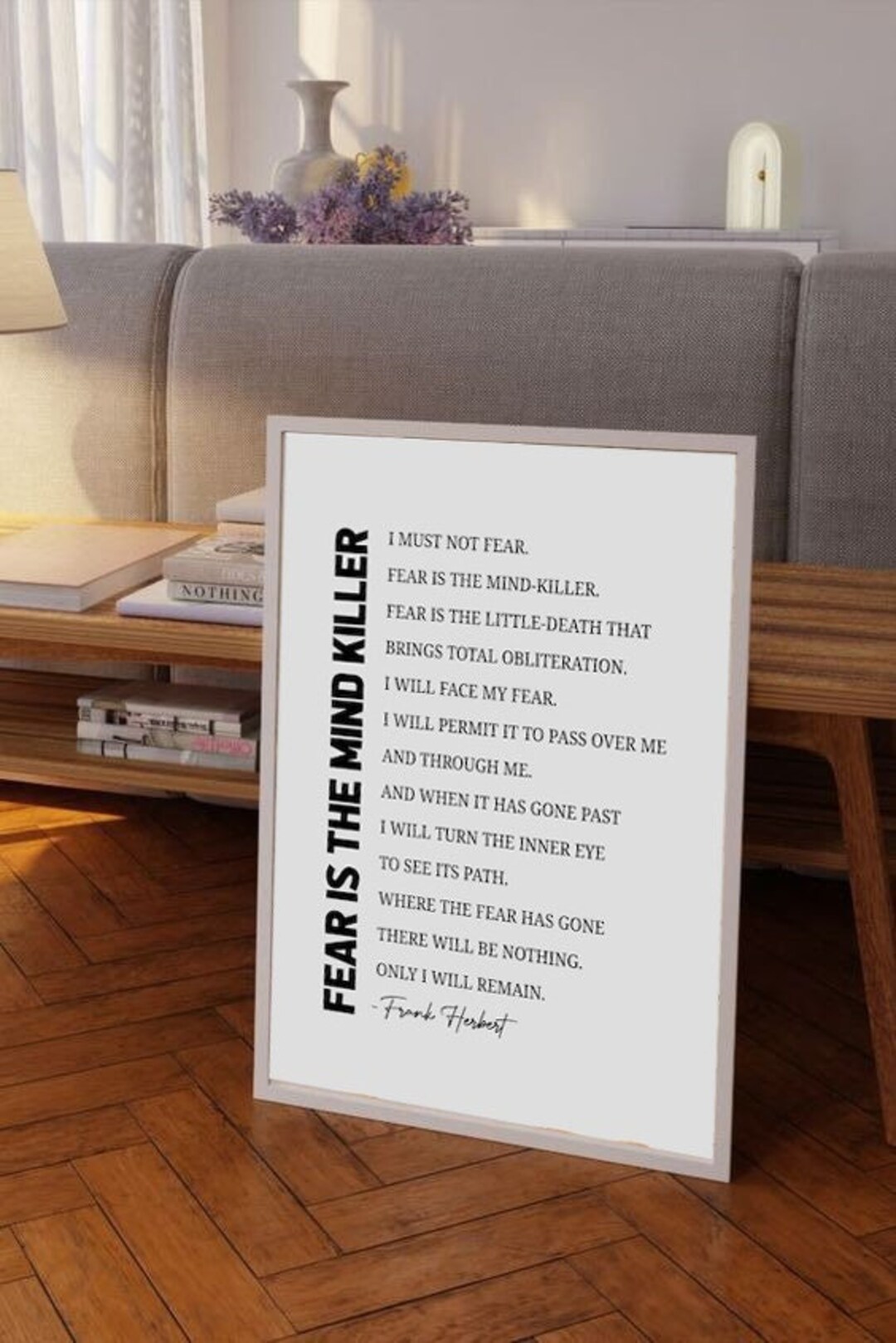 Dune Fear is The Mind Killer Affiche, Litanie contre la peur, Impression de citation