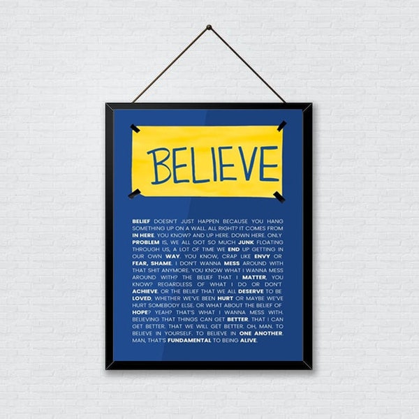 Ted-Lasso Believe Speech Quotes Poster