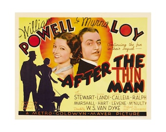 After the Thin Man 1936 Lobby Card: William Powell & Myrna Loy, Retro Art Print (14x11")